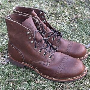 Red Wing Style 8111 Iron Ranger Men’s 6” Boots in Amber Harness Leather New